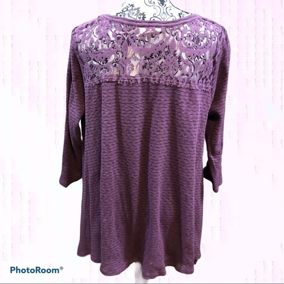 ANTHROPOLOGIE Everleigh purple top/tunic. Size M - Picture 4 of 10